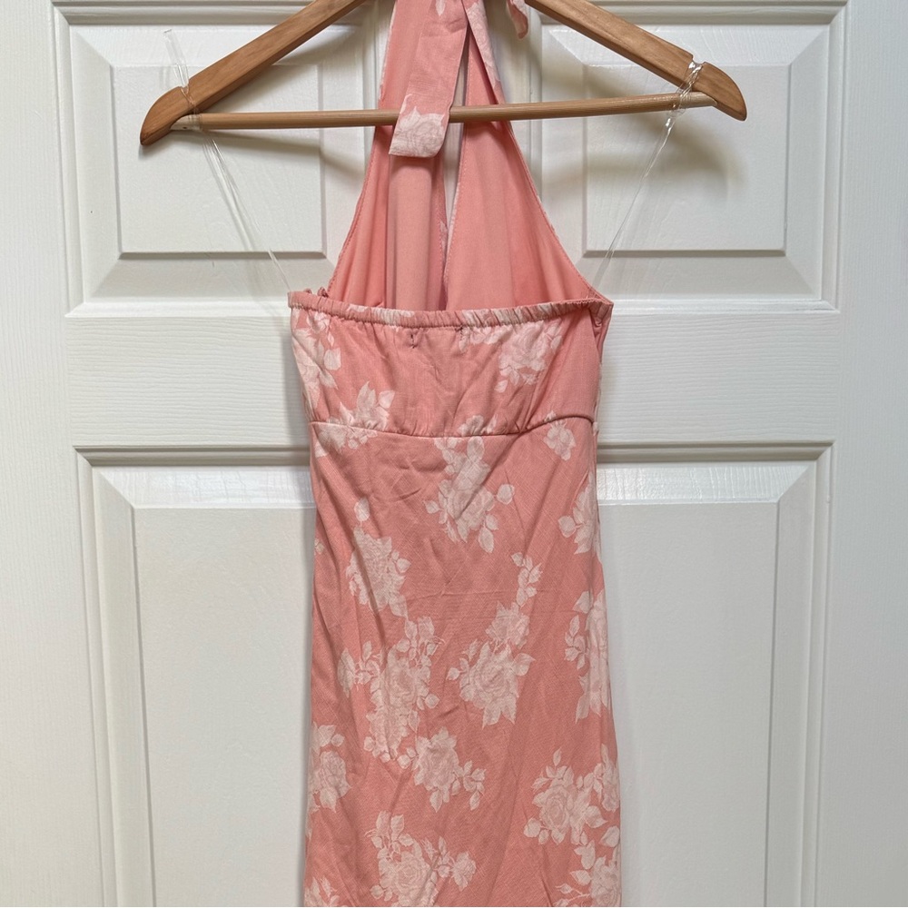 Wild Fable melon color halter  Floral Maxi Dress XS - Picture 4 of 11
